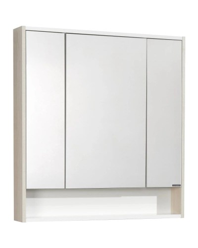 Зеркальный шкаф 80х86 см белый глянец/ясень фабрик Акватон Рико 1A215302RIB90