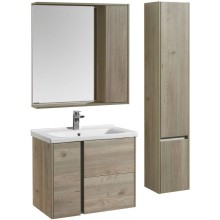 Зеркальный шкаф 80х83,3 см сосна арлингтон R Акватон Стоун 1A228302SX850