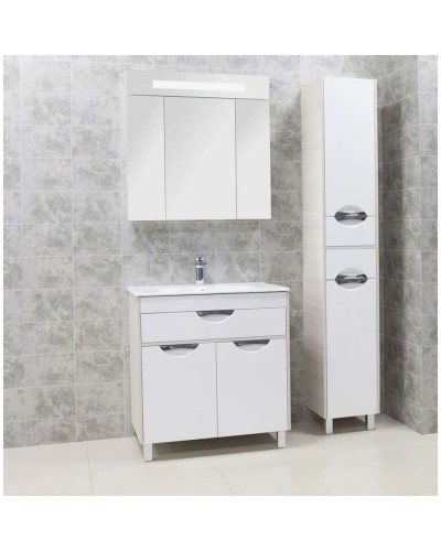 Зеркальный шкаф белый 80 см Акватон Юта 1A203002UT010