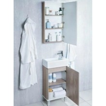 Зеркальный шкаф белый глянец/дуб навара 45,9х81,9 см Акватон Эмма 1A221802EAD80