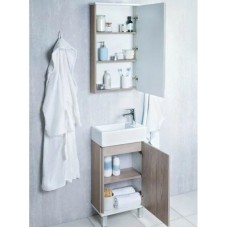 Зеркальный шкаф белый глянец/дуб навара 45,9х81,9 см Акватон Эмма 1A221802EAD80