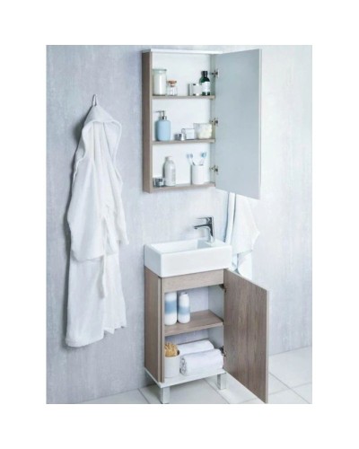 Зеркальный шкаф белый глянец/дуб навара 45,9х81,9 см Акватон Эмма 1A221802EAD80