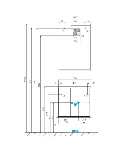 Зеркальный шкаф 60х85,2 см белый глянец/дуб эврика Акватон Бостон 1A240202BN010