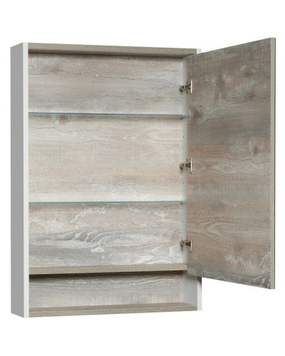 Зеркальный шкаф белый глянец/бетон пайн 60х85 см Акватон Капри 1A230302KPDA0