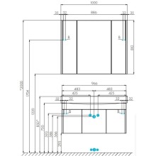 Зеркальный шкаф 100х81 см белый глянец Акватон Беверли 1A237202BV010