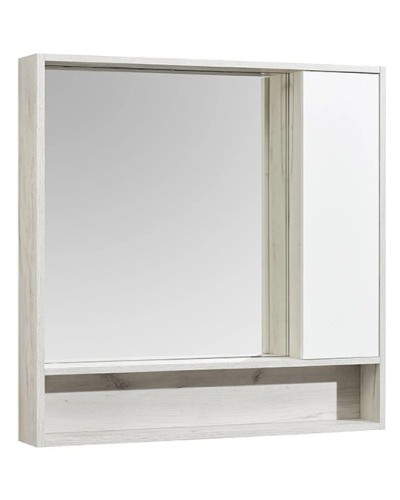 Зеркальный шкаф 100х91 см белый глянец/дуб крафт Акватон Флай 1A237802FAX10