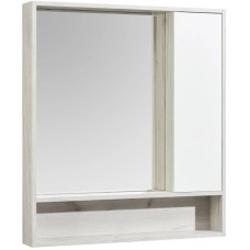 Зеркальный шкаф 80х91 см белый глянец/дуб крафт Акватон Флай 1A237702FAX10