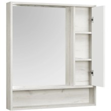 Зеркальный шкаф 80х91 см белый глянец/дуб крафт Акватон Флай 1A237702FAX10