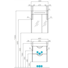 Зеркальный шкаф 60х78 см дуб полярный Акватон Сильва 1A216202SIW70