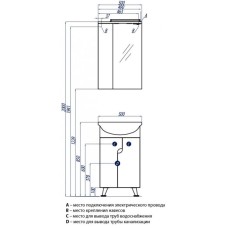Зеркальный шкаф 50х79,8 см белый глянец L Акватон Панда 1A007402PD01L