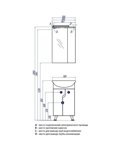 Зеркальный шкаф 50х79,8 см белый глянец R Акватон Панда 1A007402PD01R