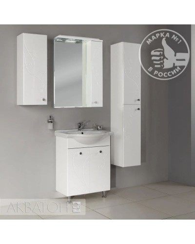 Зеркальный шкаф 60х85 см белый глянец R Акватон Лиана 1A162702LL01R