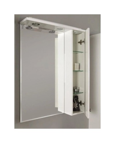 Зеркальный шкаф 65х85 см белый глянец R Акватон Лиана 1A166202LL01R