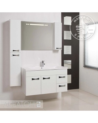 Зеркальный шкаф 100х86,8 см белый глянец R Акватон Диор 1A167902DR01R