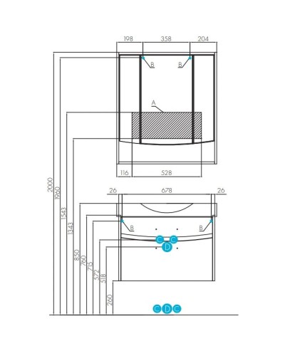 Зеркальный шкаф 76х85 см ясень коимбра Акватон Инфинити 1A192102IFSC0