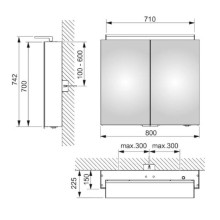 Зеркальный шкаф 80х74,2 см KEUCO Royal L1 13603171302