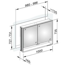 Зеркальный шкаф 100х73,5 см KEUCO Royal Lumos 14314171301