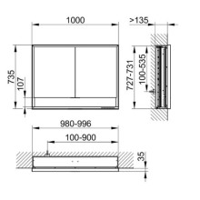 Зеркальный шкаф 100х73,5 см KEUCO Royal Lumos 14314171301