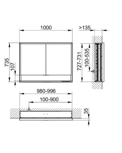 Зеркальный шкаф 100х73,5 см KEUCO Royal Lumos 14314171301