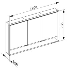 Зеркальный шкаф 120х73,5 см KEUCO Royal Lumos 14305171301
