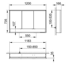 Зеркальный шкаф 120х73,5 см KEUCO Royal Lumos 14305171301