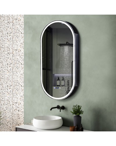 Зеркальный шкаф Abber Kontur 50 AG6339SWHB с подсветкой Черный