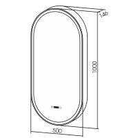 Зеркальный шкаф Abber Kontur 50 AG6339SWHB с подсветкой Черный