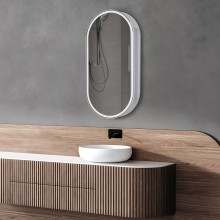 Зеркальный шкаф Abber Kontur 50 AG6339S с подсветкой Белый