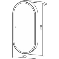Зеркальный шкаф Abber Kontur 50 AG6339S с подсветкой Белый
