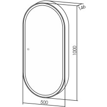 Зеркальный шкаф Abber Kontur 50 AG6339S с подсветкой Белый