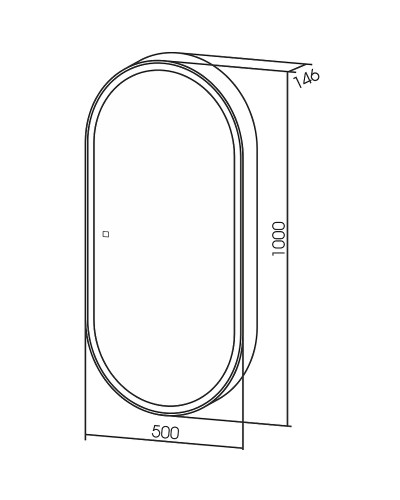 Зеркальный шкаф Abber Kontur 50 AG6339S с подсветкой Белый