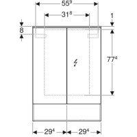 Зеркальный шкаф 59,5х83 см дуб мистик Geberit Acanto 500.644.00.2
