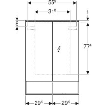 Зеркальный шкаф 59,5х83 см дуб мистик Geberit Acanto 500.644.00.2