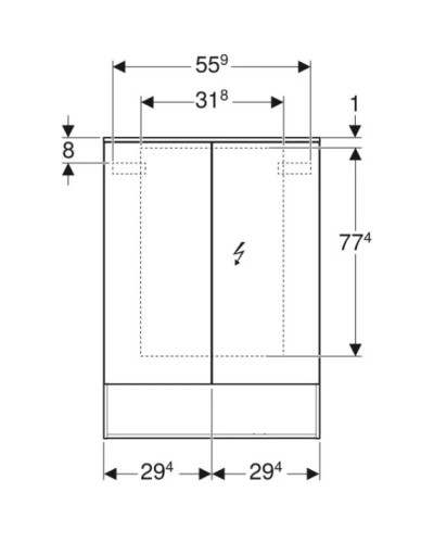 Зеркальный шкаф 59,5х83 см дуб мистик Geberit Acanto 500.644.00.2