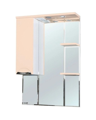 Зеркальный шкаф 75х100 см бежевый глянец/белый глянец L Bellezza Альфа 4618812002073