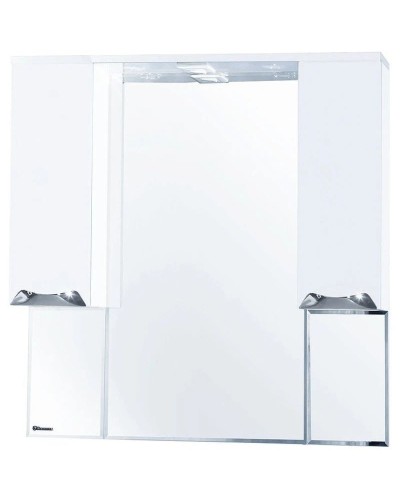 Зеркальный шкаф 90х100 см белый глянец Bellezza Альфа 618815000014