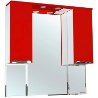 Зеркальный шкаф 90х100 см красный глянец/белый глянец Bellezza Альфа 4618815000038