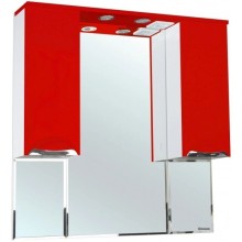 Зеркальный шкаф 90х100 см красный глянец/белый глянец Bellezza Альфа 4618815000038