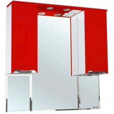 Зеркальный шкаф 90х100 см красный глянец/белый глянец Bellezza Альфа 4618815000038