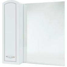 Зеркальный шкаф 68х80 см белый глянец серебряная патина L Bellezza Амелия 4610311002394