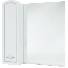 Зеркальный шкаф 68х80 см белый глянец серебряная патина L Bellezza Амелия 4610311002394