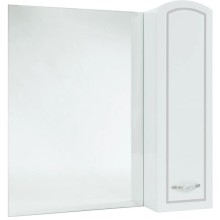 Зеркальный шкаф 68х80 см белый глянец серебряная патина R Bellezza Амелия 4610311001397