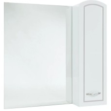 Зеркальный шкаф 68х80 см белый глянец серебряная патина R Bellezza Амелия 4610311001397