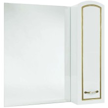 Зеркальный шкаф 78х80 см белый глянец золотая патина R Bellezza Амелия 4610313001388