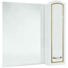 Зеркальный шкаф 78х80 см белый глянец золотая патина R Bellezza Амелия 4610313001388
