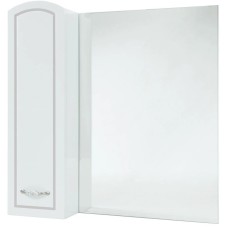 Зеркальный шкаф 78х80 см белый глянец серебряная патина L Bellezza Амелия 4610313002392