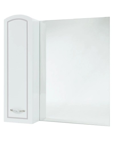 Зеркальный шкаф 78х80 см белый глянец серебряная патина L Bellezza Амелия 4610313002392