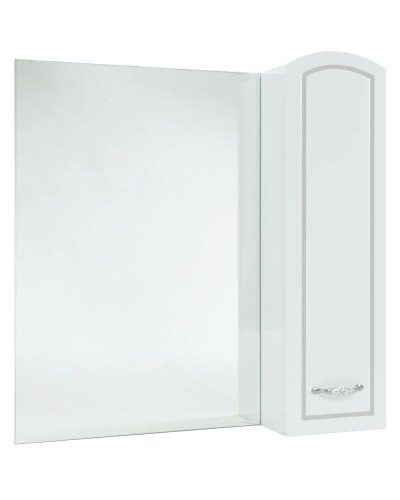 Зеркальный шкаф 78х80 см белый глянец серебряная патина R Bellezza Амелия 4610313001395