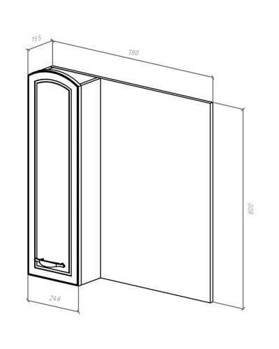 Зеркальный шкаф 78х80 см белый глянец серебряная патина R Bellezza Амелия 4610313001395