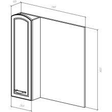 Зеркальный шкаф 78х80 см белый глянец L Bellezza Амелия 4610313002101